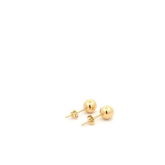 18K Yellow Gold Earrings Stud Balls Polished 0.88 grams - Picture 3 of 12